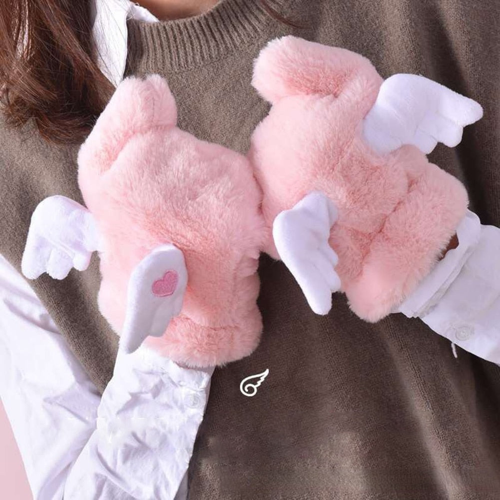 Angel Wings Warm Cute Gloves
