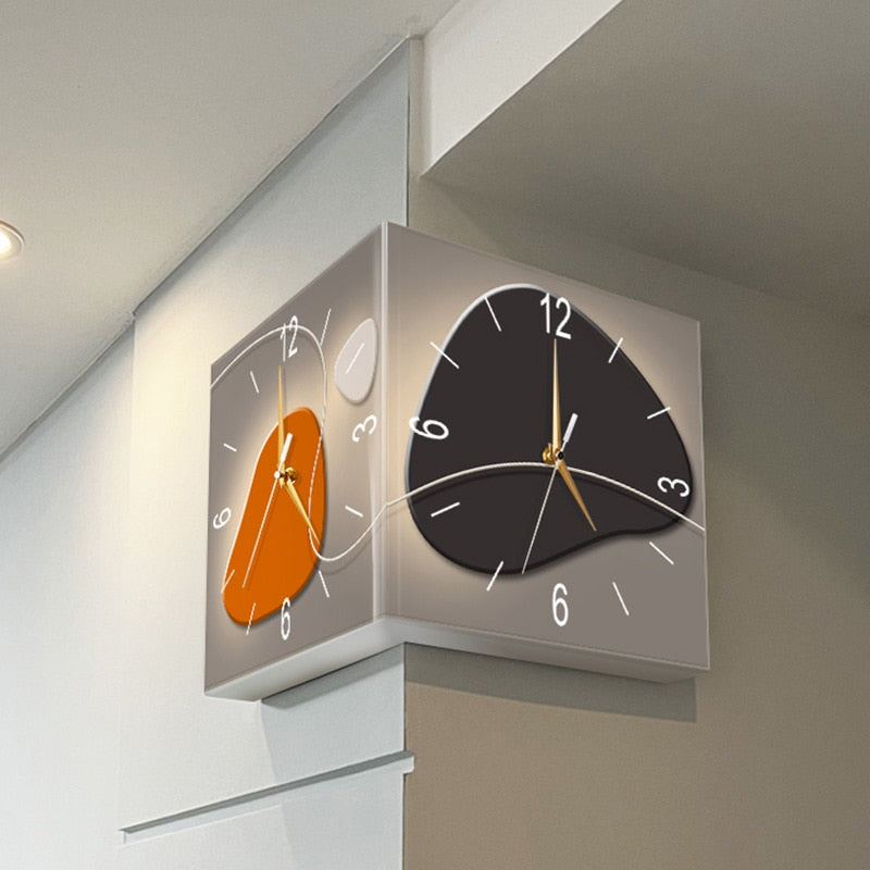 Elegance Time Wall Double Corner Clock