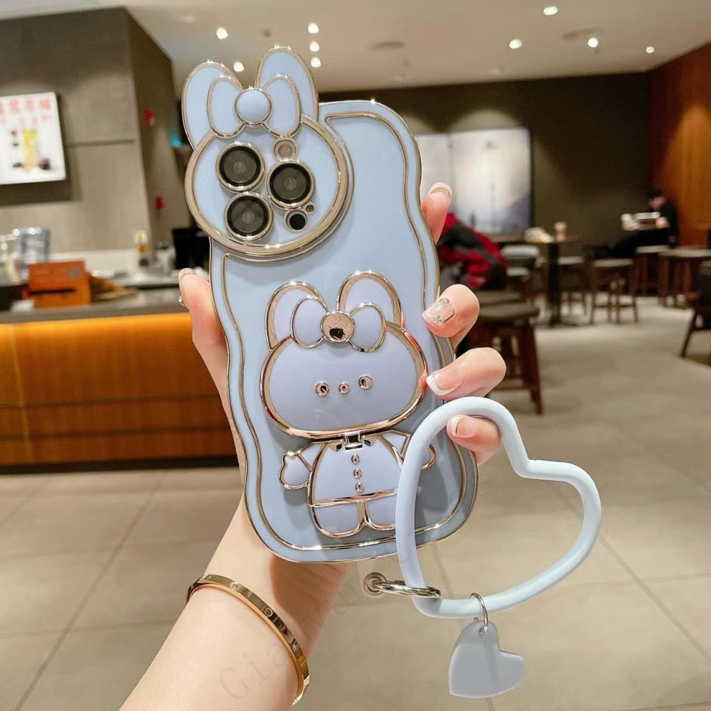 3D Bunny Korean Style Mirror iPhone Case - UTILITY5STORE