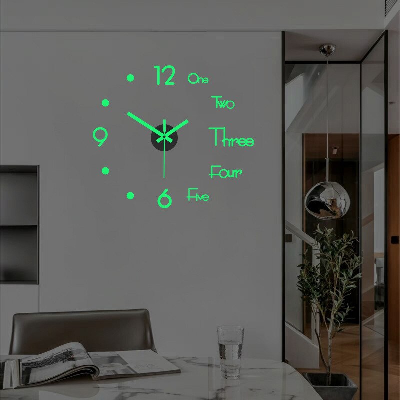 3D Luminous Silent Wall Clock - UTILITY5STORE