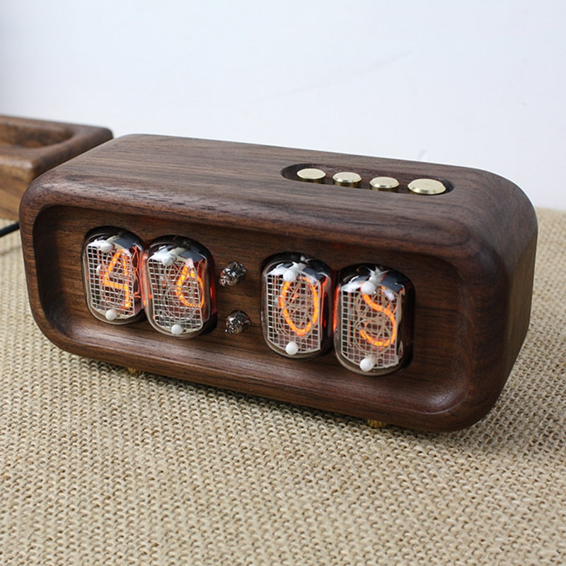 Elegant Black Walnut Digital Table Clock