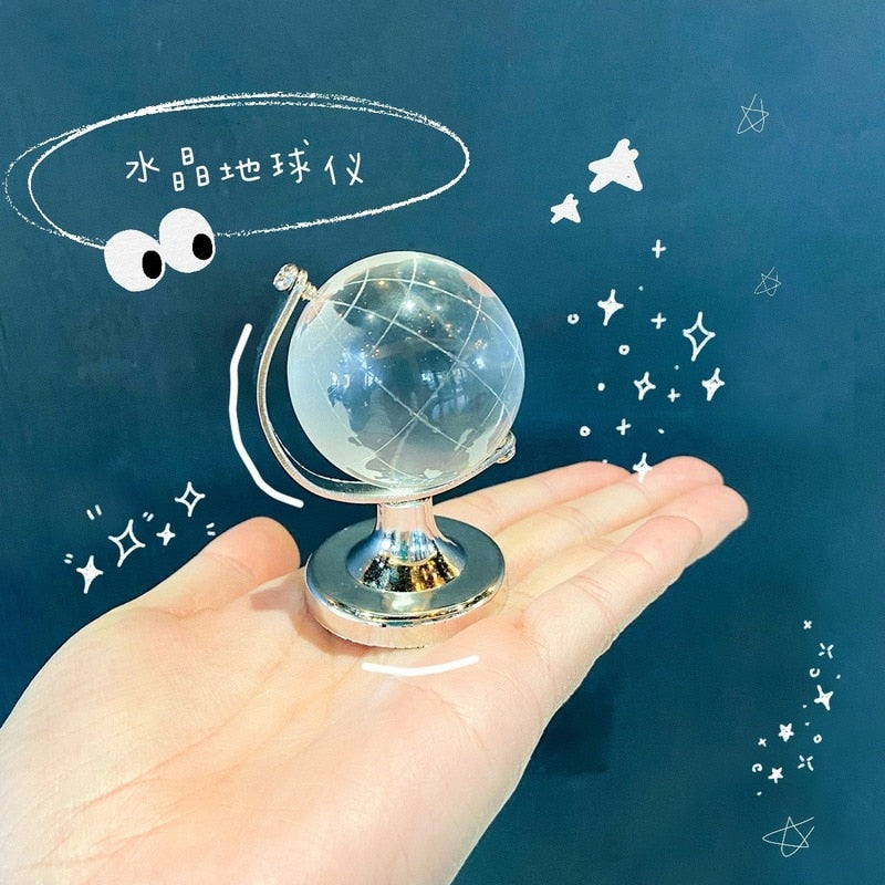 Crystal Transparent Miniature Glass Earth Globe