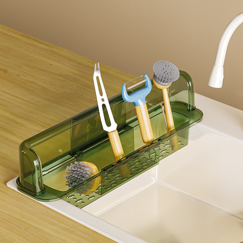 Splash-Proof Telescopic Sink Storage Rack