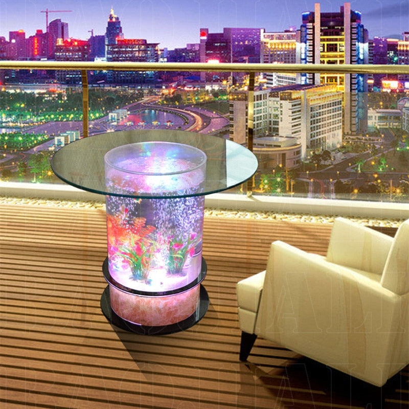 Elegant LED Magic Water Bubble Round Table