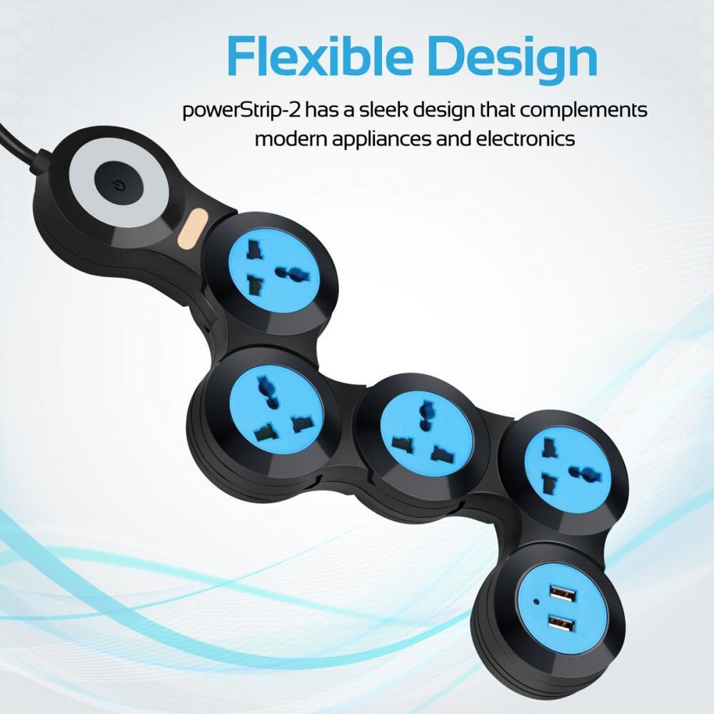 Foldable Multiple Power Extension Cable Outlets