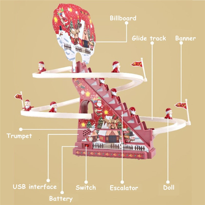 Climbing Santa Claus Race Track Toy Set