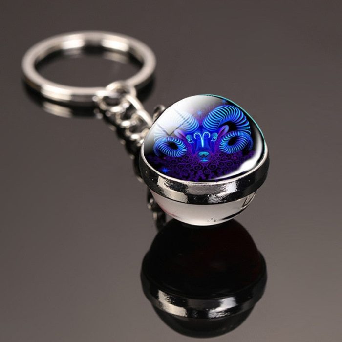 Cosmic Luminous Glass Keychain