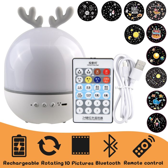 Rotating Deer Music Star Projector Night Lamp - UTILITY5STORE