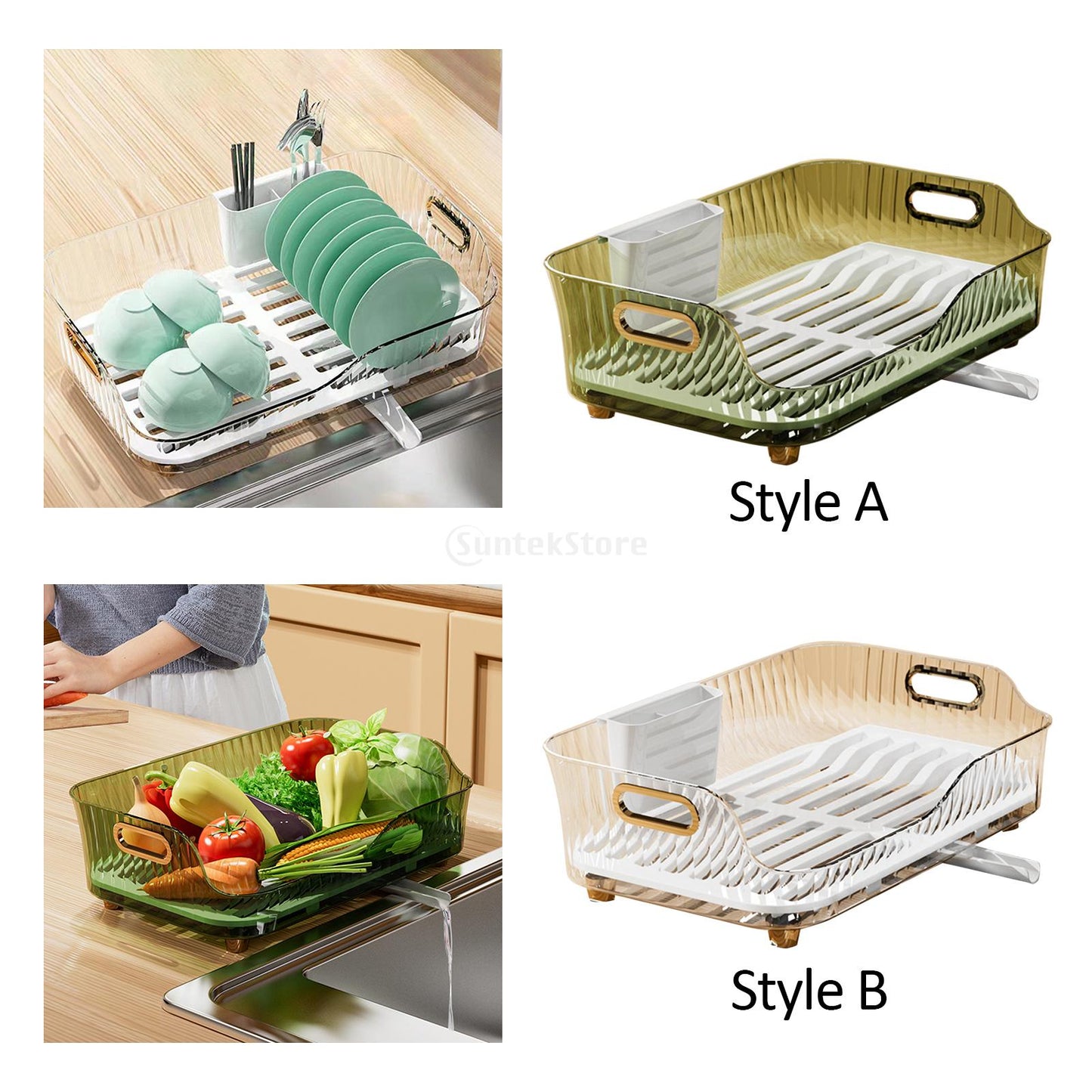 Kitchen Space Saving Dish Drainer Vegetable Basket - UTILITY5STORE