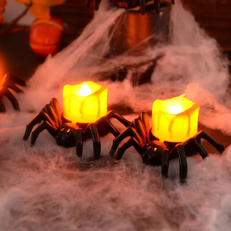 Spooky Spider LED Decor Candle