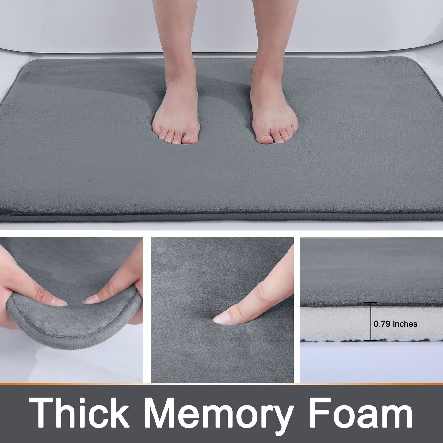 Quick Absorbent Anti Slip Memory Foam Bath Mat