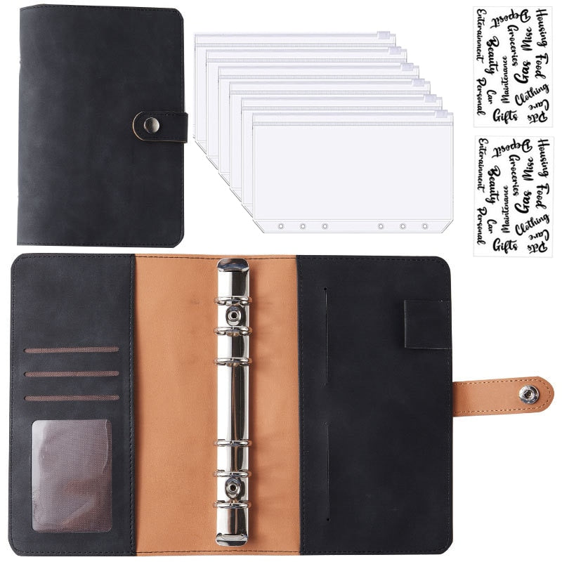 Financial Planner Leather Multi Pocket Bill Organizer Notebook