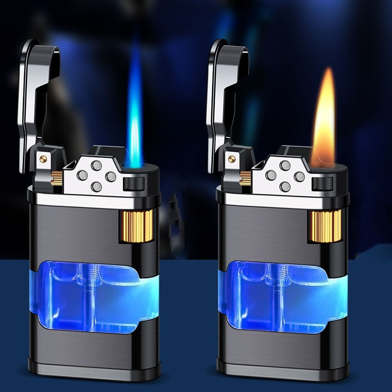 Blue Flame Metal Windproof Gas Lighter