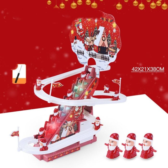 Climbing Santa Claus Race Track Toy Set