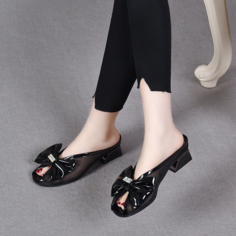 Comfy Walk Bowtie Small Sandal Heels