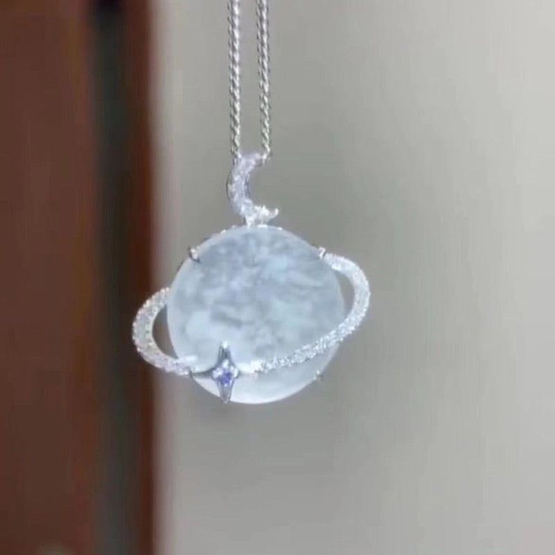 Elegant Lunar Bliss Crystal Necklace