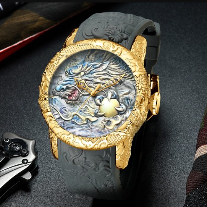 Ancient Dragon Heart Design Quartz Watch