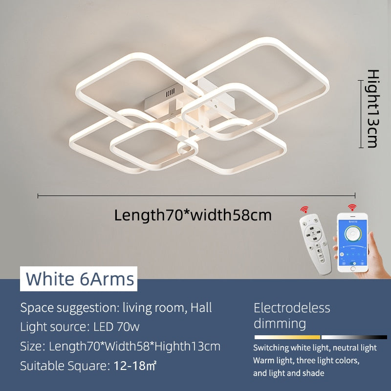 Modern Art Shapes Smart Home LED Chandelier - UTILITY5STORE