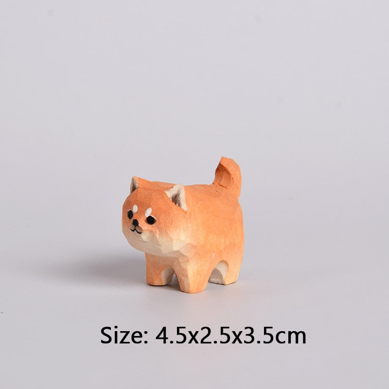 Handmade Wooden Cute Pet Figurines