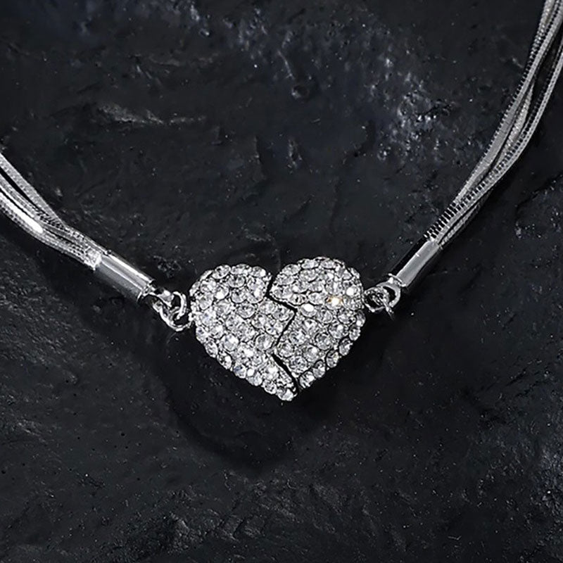 Ice Love Magnetic Zircon Heart Necklace