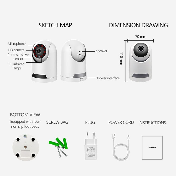 Smart Surveillance Wireless Security Indoor Camera