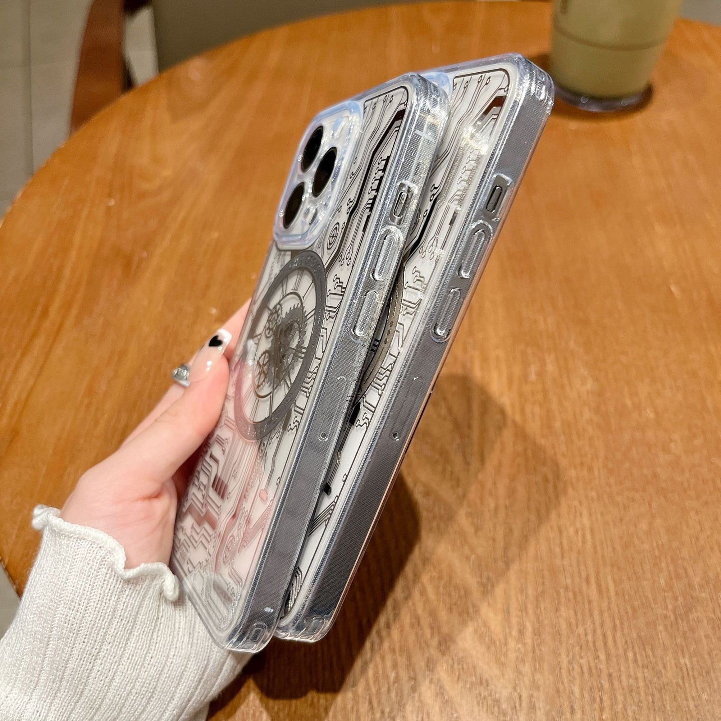 Transparent Mechanical Clock Magsafe iPhone Case