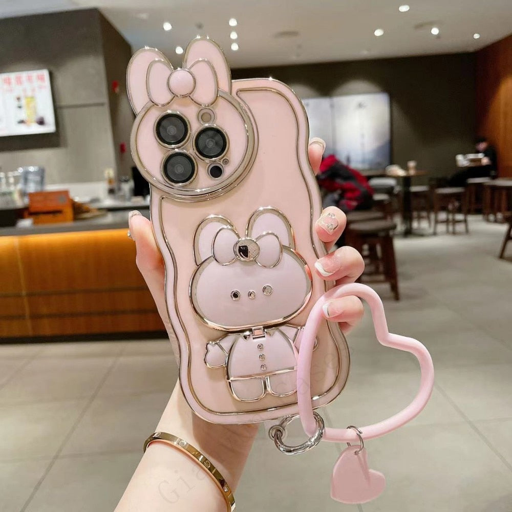 3D Bunny Korean Style Mirror iPhone Case - UTILITY5STORE