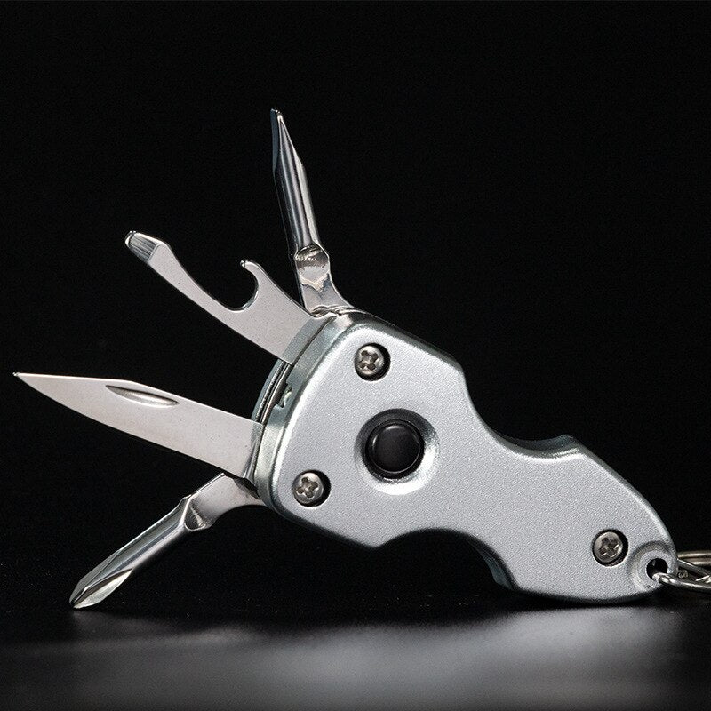 6in1 Stainless Steel Adventure Pro Tool Keychain
