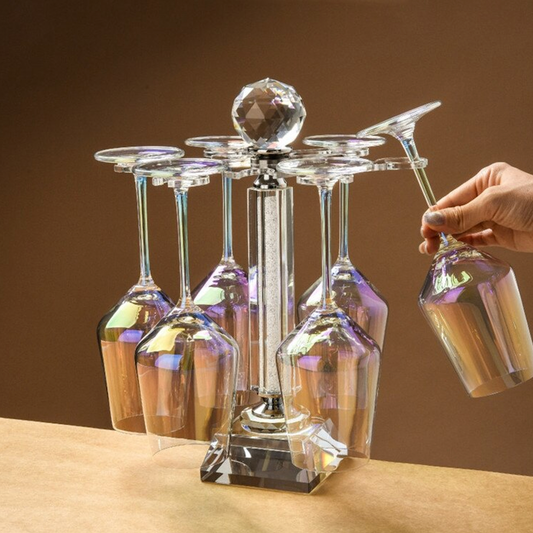 Rotatable Crystal Wine Glass Holder