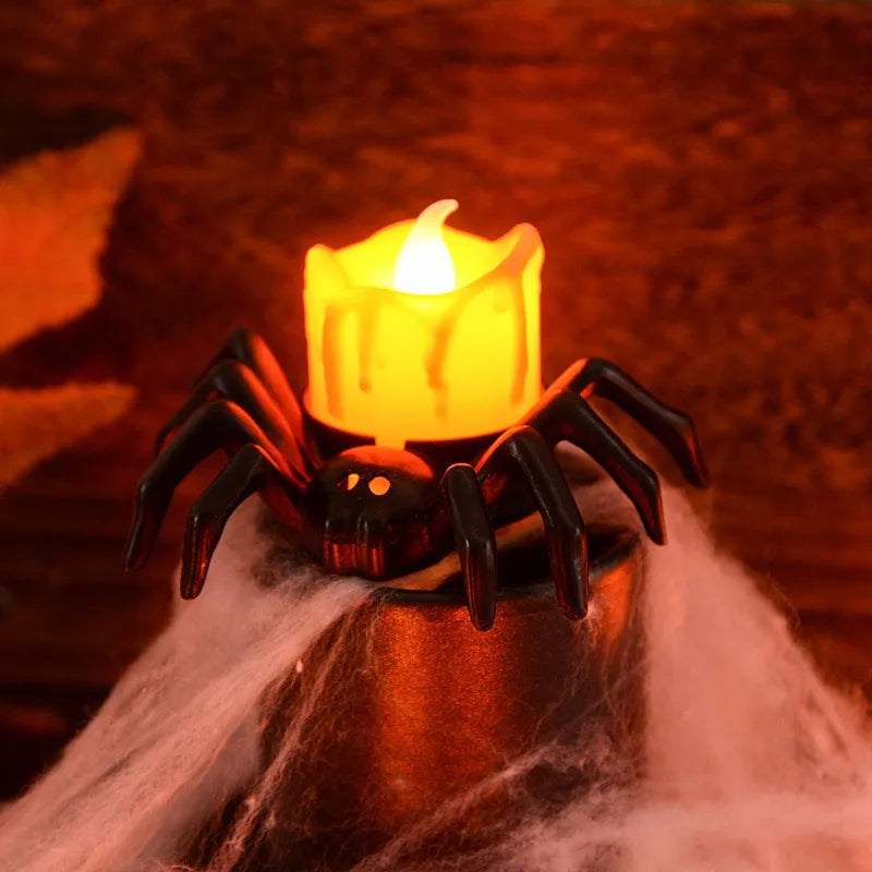 Spooky Spider LED Decor Candle