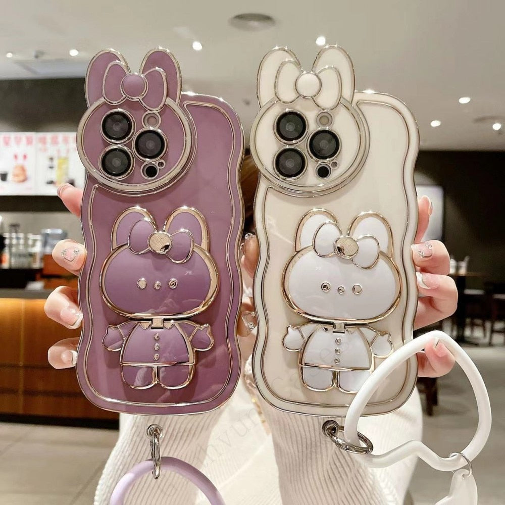 3D Bunny Korean Style Mirror iPhone Case - UTILITY5STORE