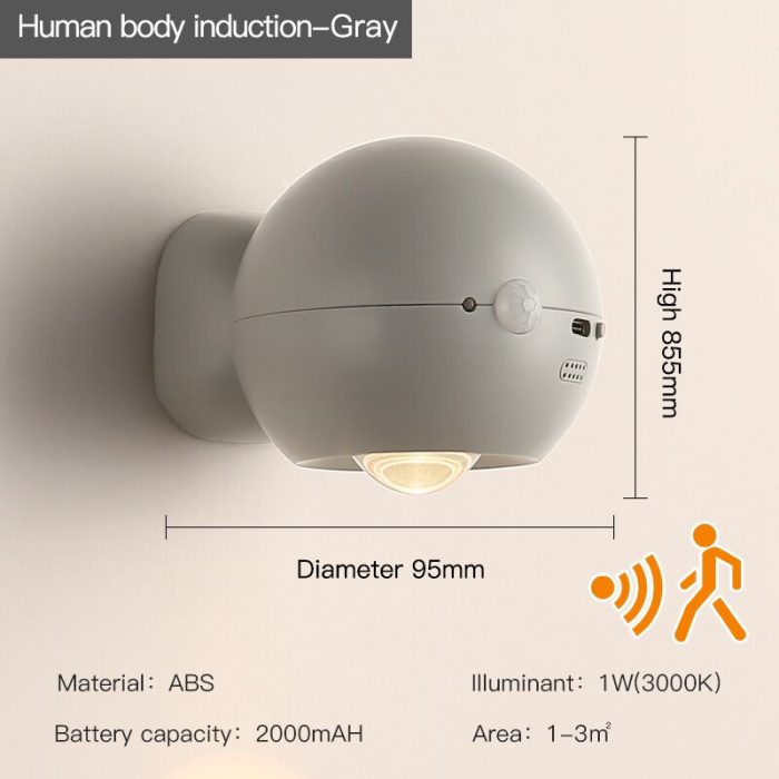 Eye Project Motion Sensor Rechargeable Wall Lamp