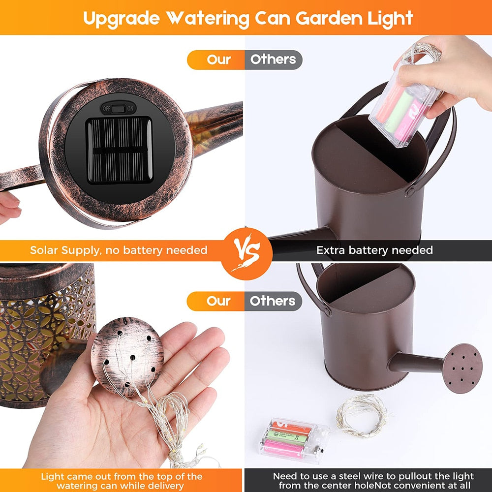 Garden Watering Solar-Powered Can Patio Light