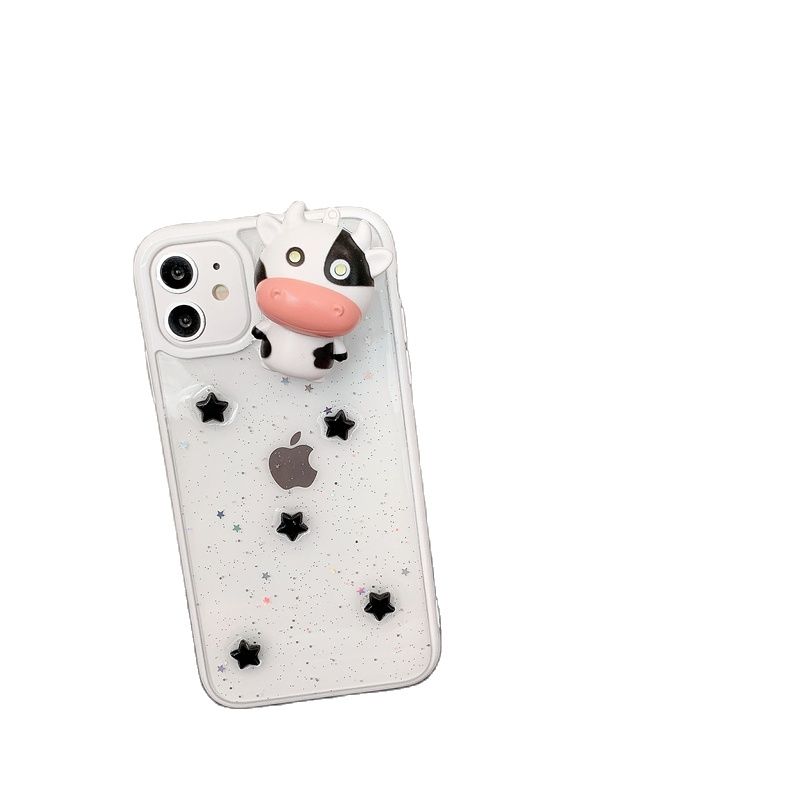 Glowing Cow 3D Transparent iPhone Case