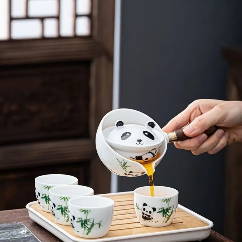 Panda Spin Rotating Tea Set - UTILITY5STORE