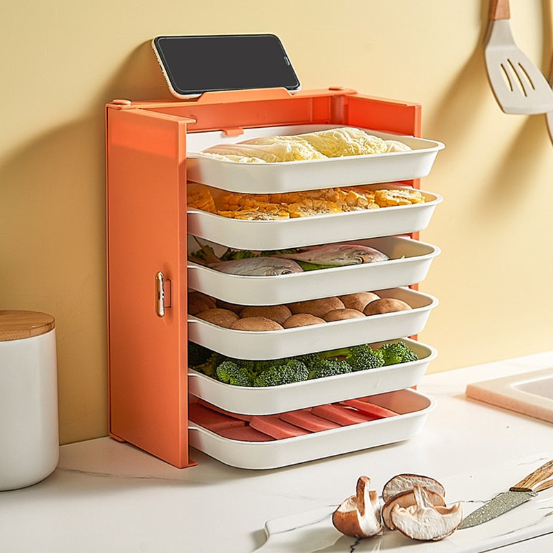 6-Layer Kitchen Food Plate Organizer