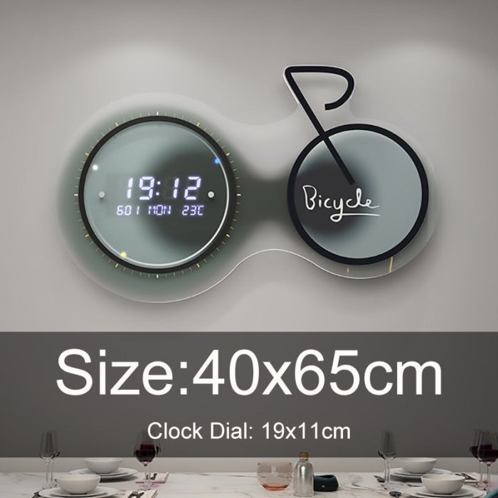 3D Luminous Modern Led Digital Bike Wall Clock - UTILITY5STORE