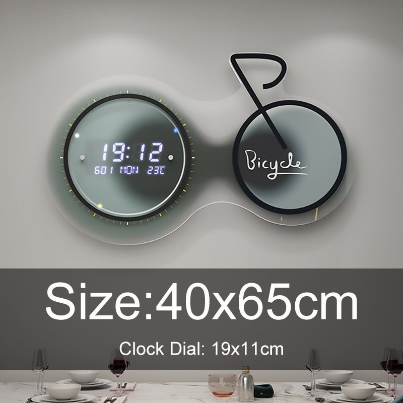 3D Luminous Modern Led Digital Bike Wall Clock - UTILITY5STORE