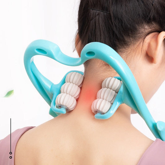Adjustable Six-Wheel Neck Therapy Massager Roller
