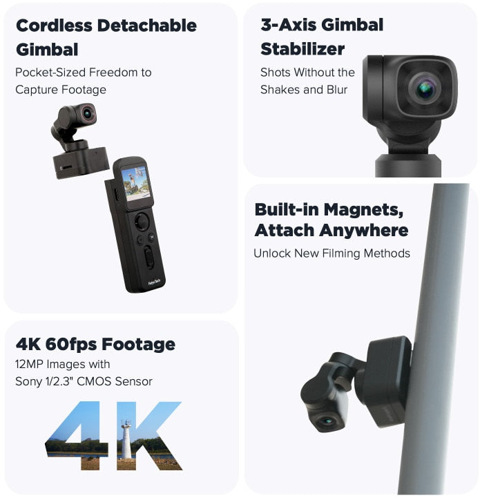 3-Axis Smart Snap 4K Gimbal Camera - UTILITY5STORE