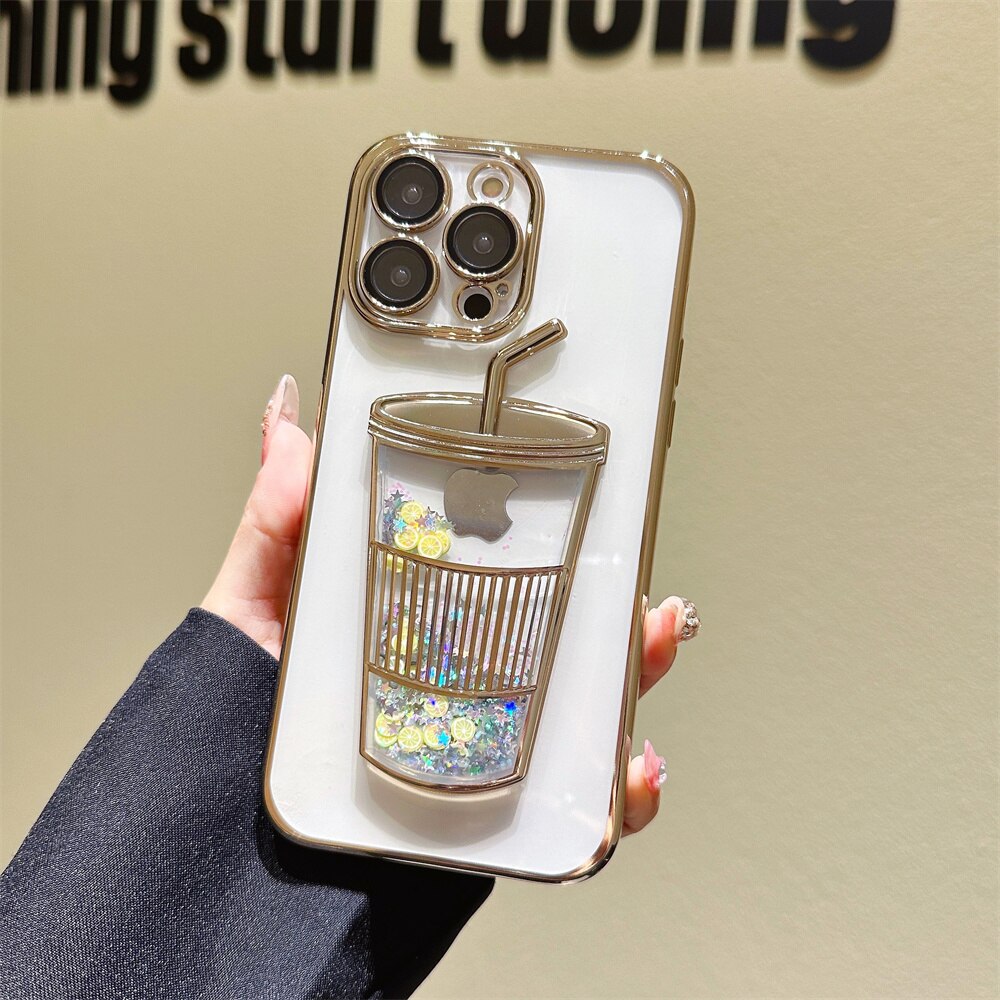 Glitter Star Drink Cup iPhone Case