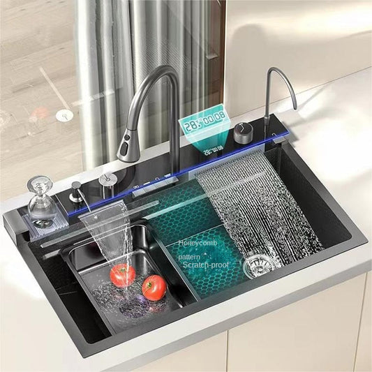 Digital Display Rain Flow Faucet Multifunctional Smart Sink