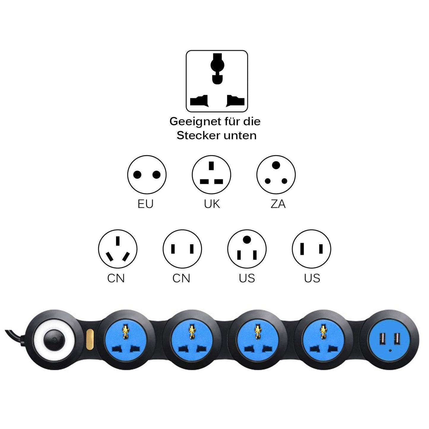 Foldable Multiple Power Extension Cable Outlets