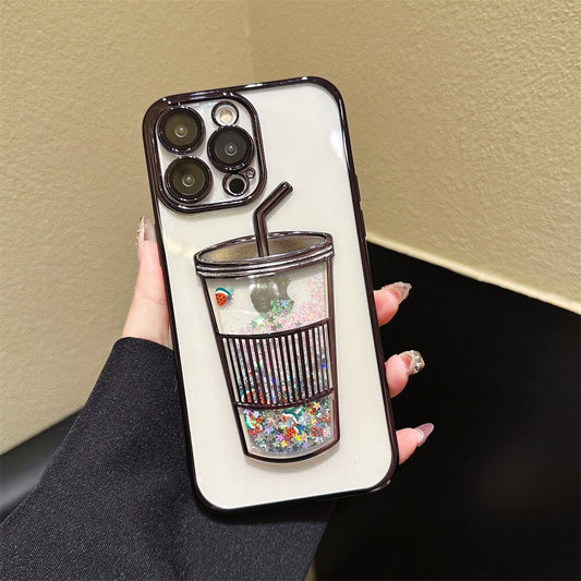 Glitter Star Drink Cup iPhone Case