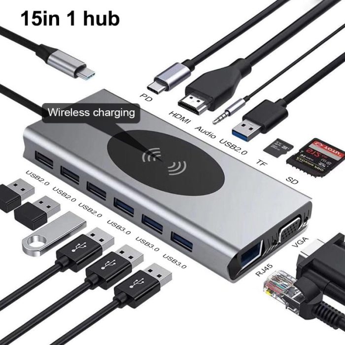 15in1 USB-C Wireless Charging Docking Station - UTILITY5STORE