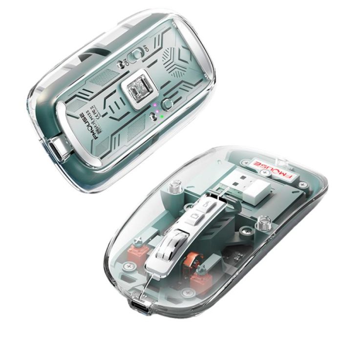 Silent Transparent Clear Click Wireless Mouse