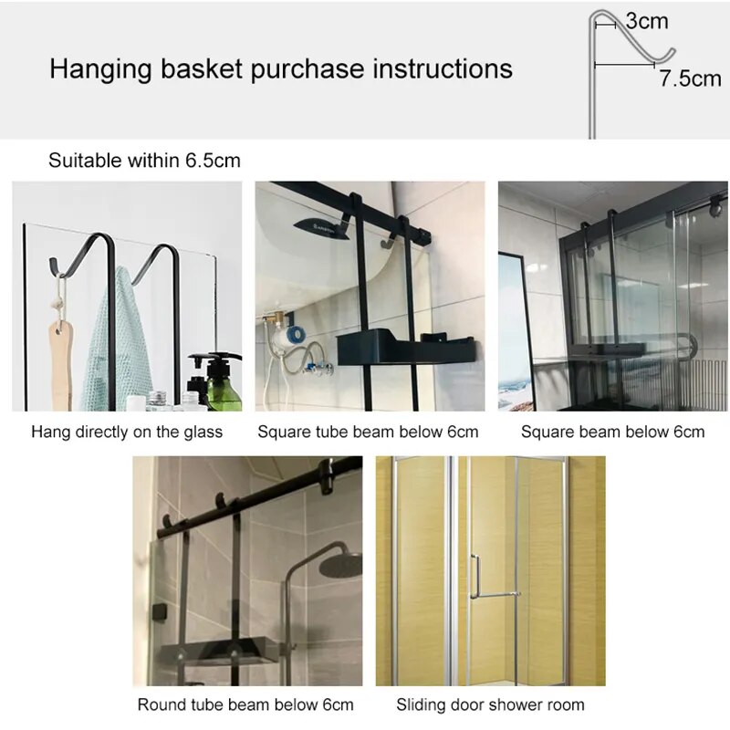 Sleek Shower Nail-Free Dual Layer Organizer Rack