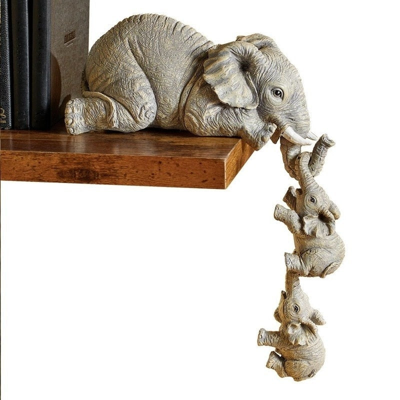 Elephant Family Cute Resin Home Decor