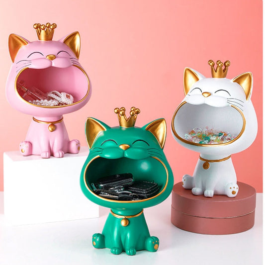 Fortune Kitty Statue Home Storage Box