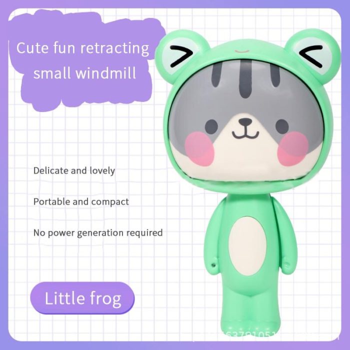 Cute Cartoon Hand Press Foldable Fan